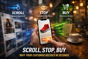 Scroll, stop, buy decision